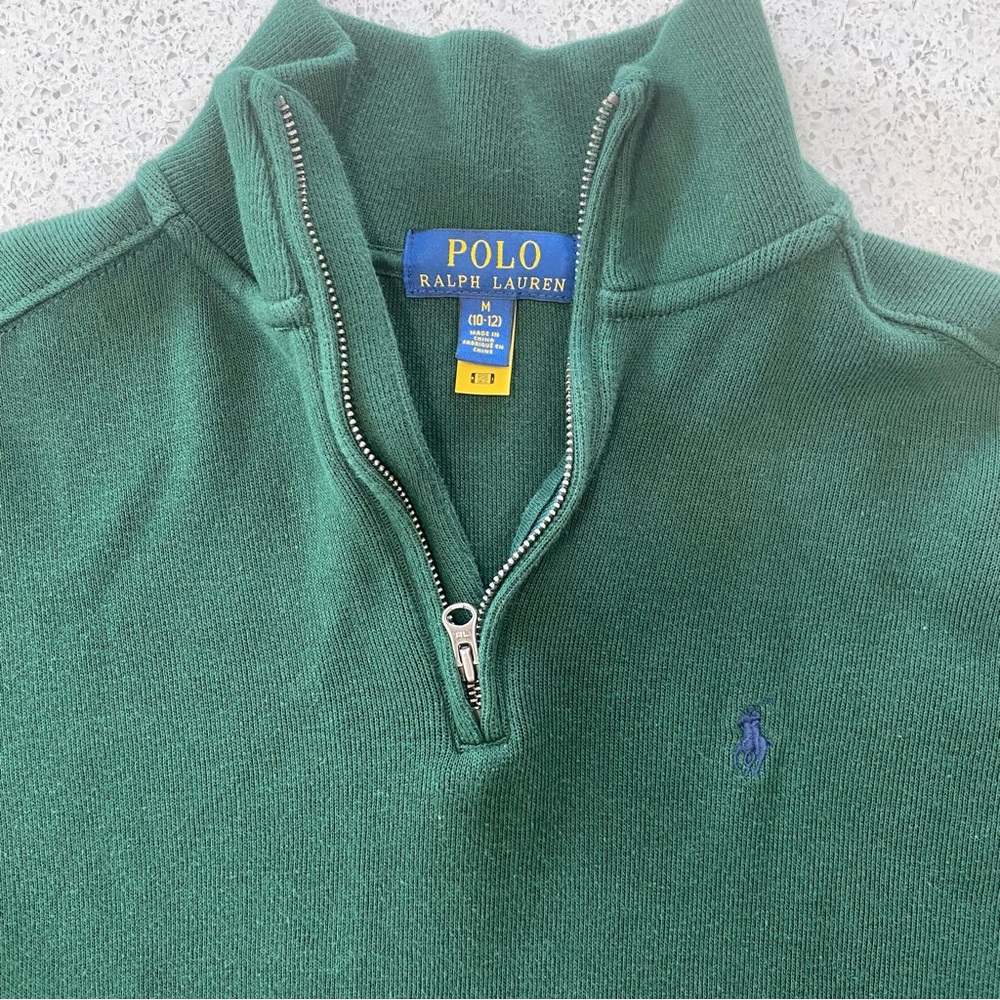 Boys Polo Ralph Lauren Long Sleeve Quarter Zip Sweater - Size M (10-12) - Picture 2 of 11